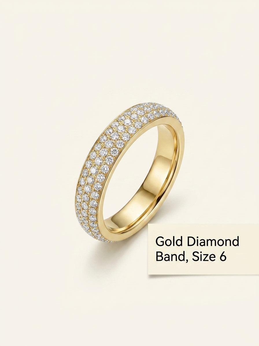 Love 18ct yellow-gold and 0.19ct brilliant-cut diamond ring - 54mm