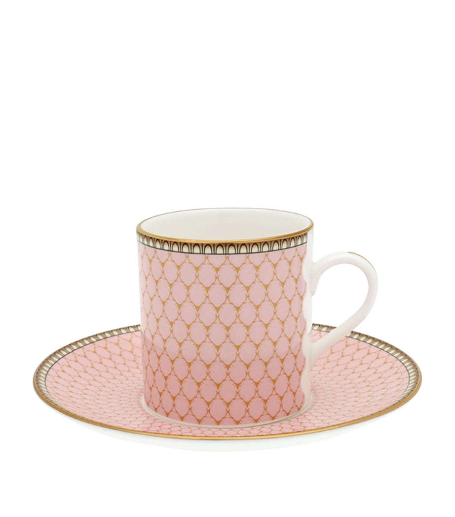 Halcyon Days Antler Trellis coffee cup and saucer (British brand)
