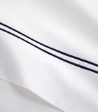 Yves Delorme Super King organic cotton percale flat sheet with striped design (British brand)