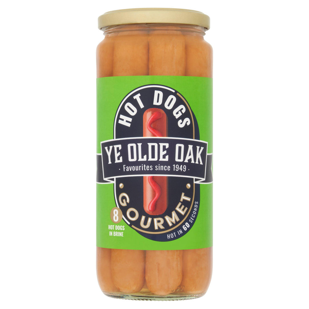 Ye Olde Oak US Style Hot Dogs Jar x8 525g (360g*)