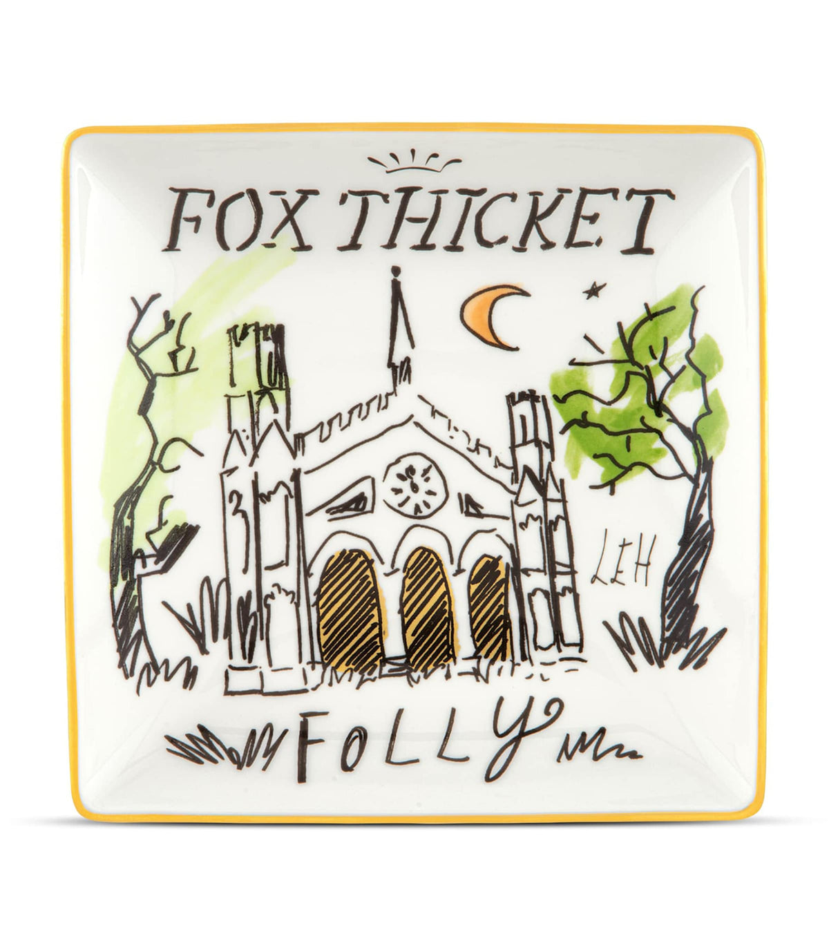 GINORI 1735 Fox Thicket Folly decorative tray 13.5cm, UK version