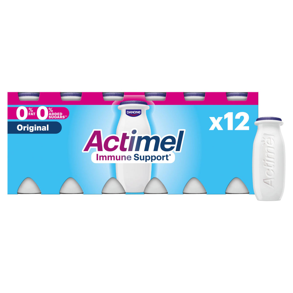 Actimel Original 0% Added Sugar Fat Free Yogurt Drink 12x100g