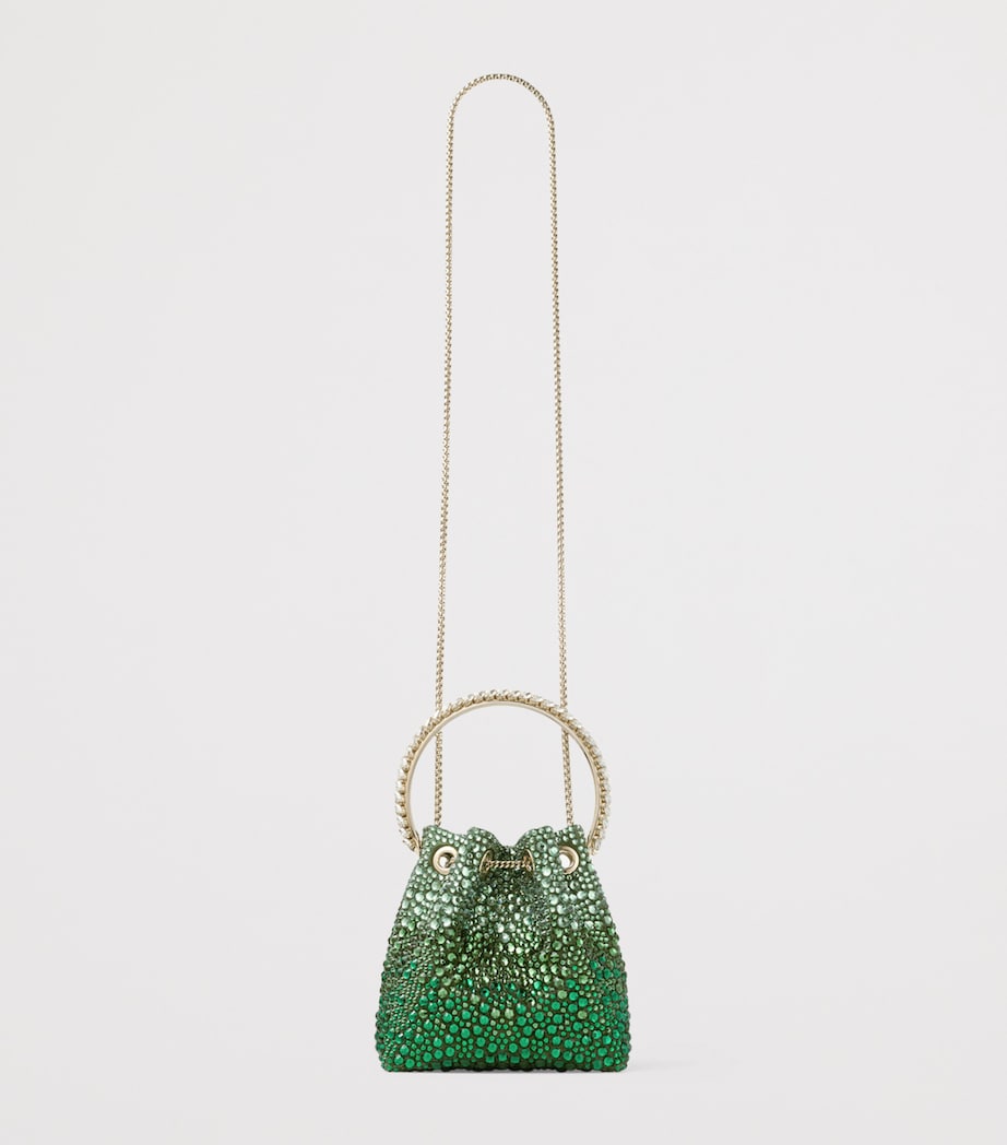 Jimmy Choo Bon Bon embellished top-handle bag with crystal and chain, imported from the UK