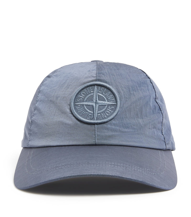Stone Island baseball cap featuring tonal compass logo, imported from the UK