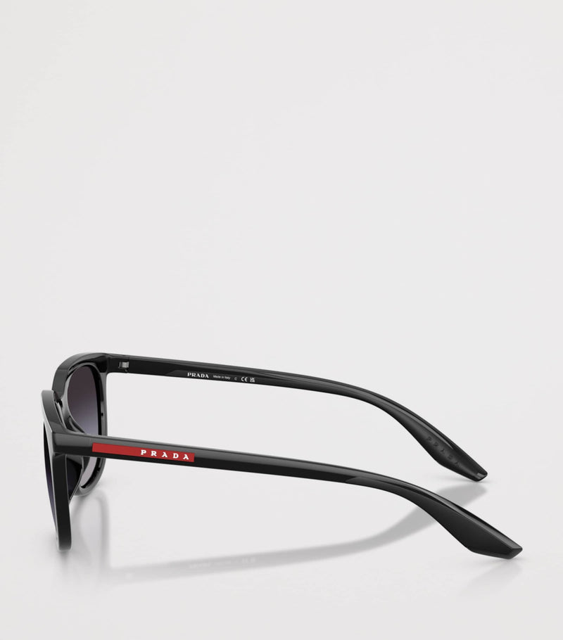 Prada Linea Rossa pillow sunglasses with tinted lenses, imported from the UK