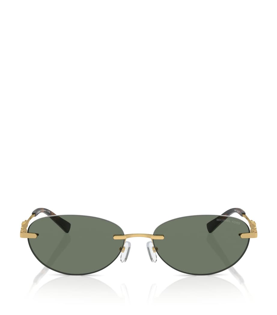 Michael Kors Manchester ovale Sonnenbrille mit goldenen Akzenten - britisches Produkt