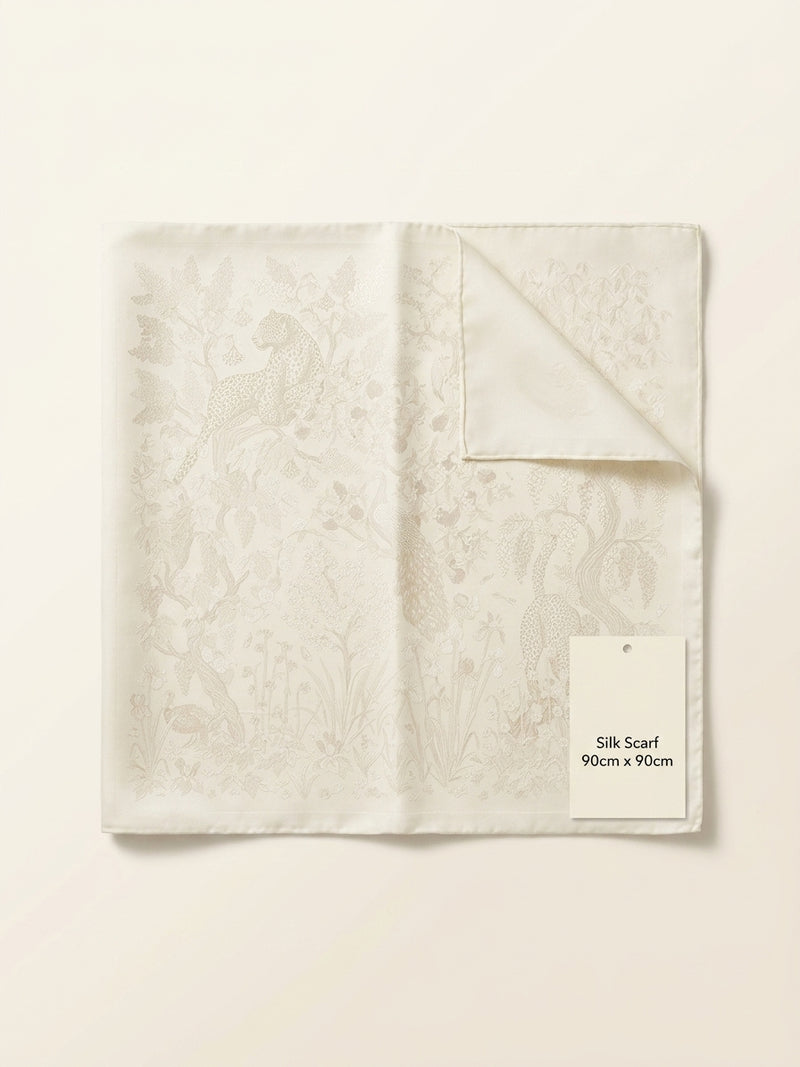 Cartier Blooming Panthère silk-twill scarf 90cm floral print, UK version