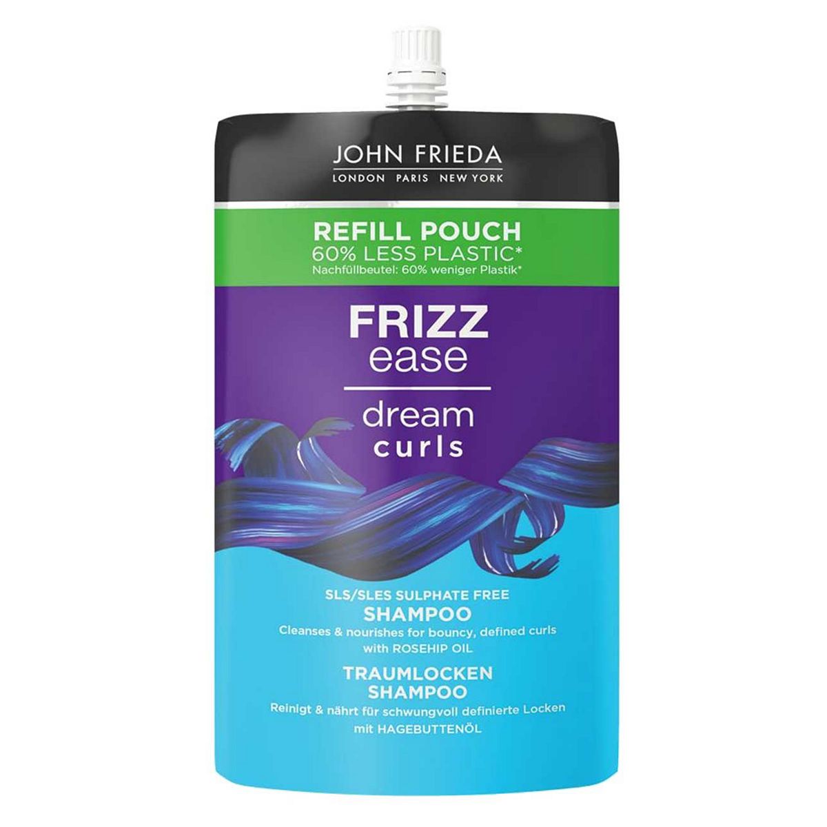 John Frieda Frizz Ease Dream Curls Shampoo 500ml Refill Pouch For Curly and Wavy Hair GOODS Boots   