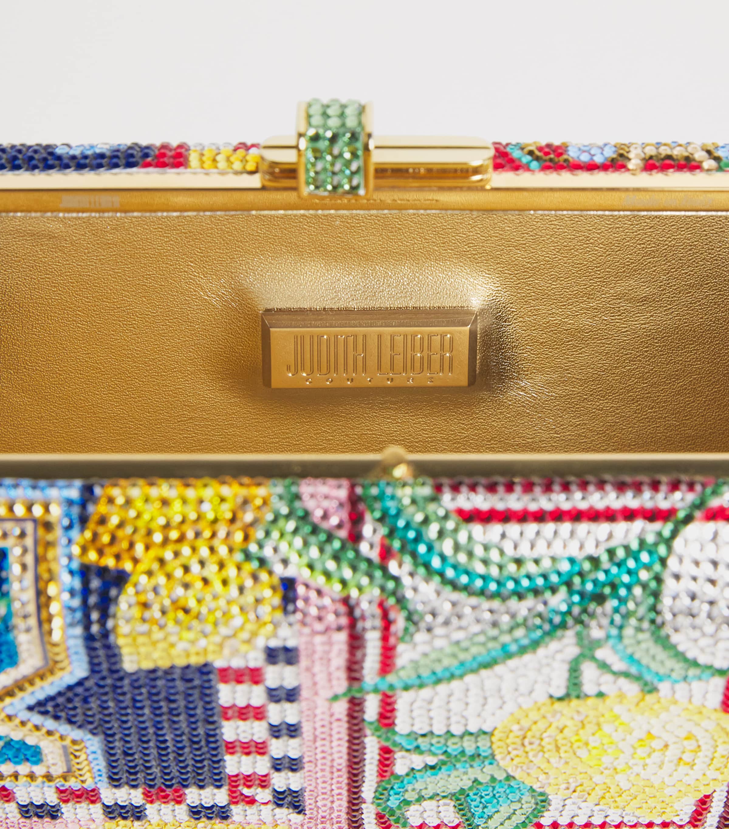 Judith Leiber Slim Slide clutch bag with crystal embellishment, UK version