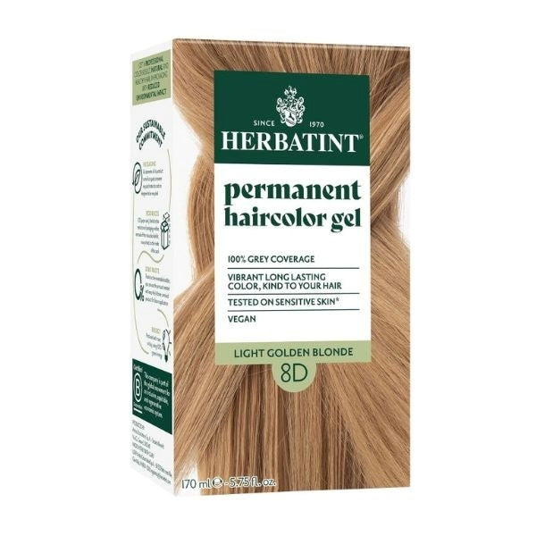 Herbatint hair colour Light Golden Blonde 8D, imported from the UK