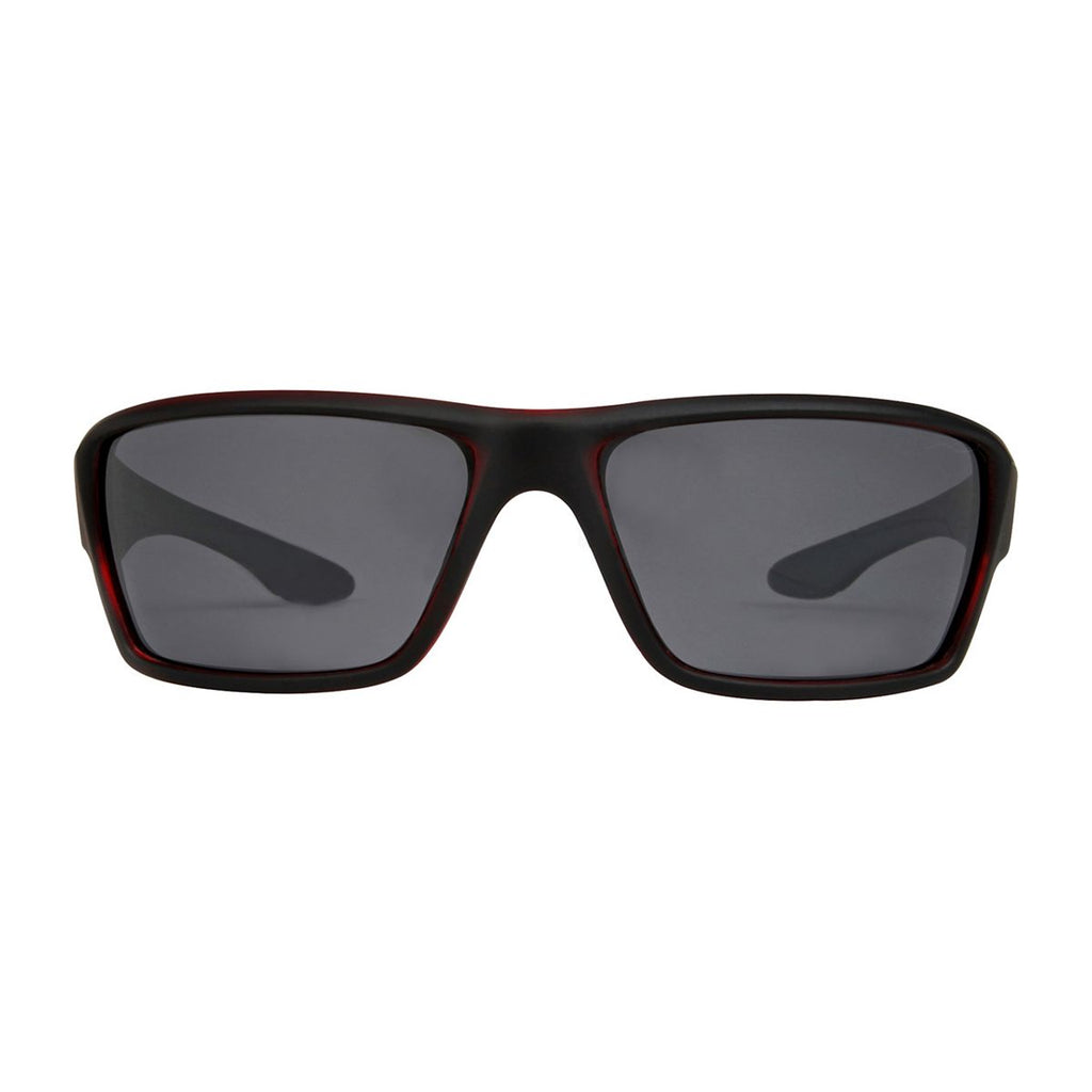 Freedom Polarised Sunglasses - Matte Black
 and Red Frame