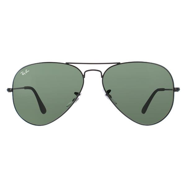 Ray-Ban Aviator 3025 black green sunglasses, imported from the UK