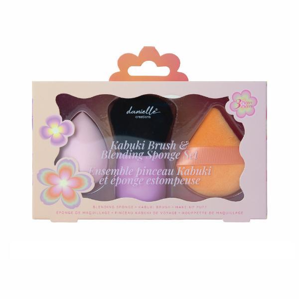 Danielle Creations kabuki brush sponge puff set 3pc, imported from the UK