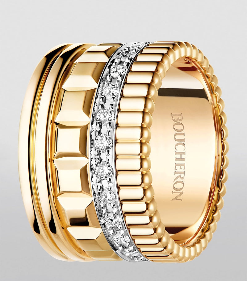 Boucheron Quatre yellow gold diamond ring (British brand)