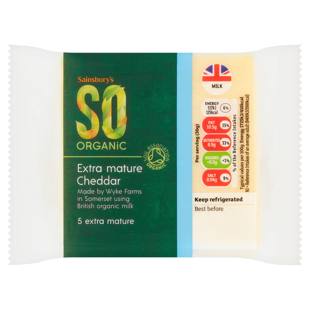 Sainsbury's Extra Mature Cheddar, SO Organic 270g