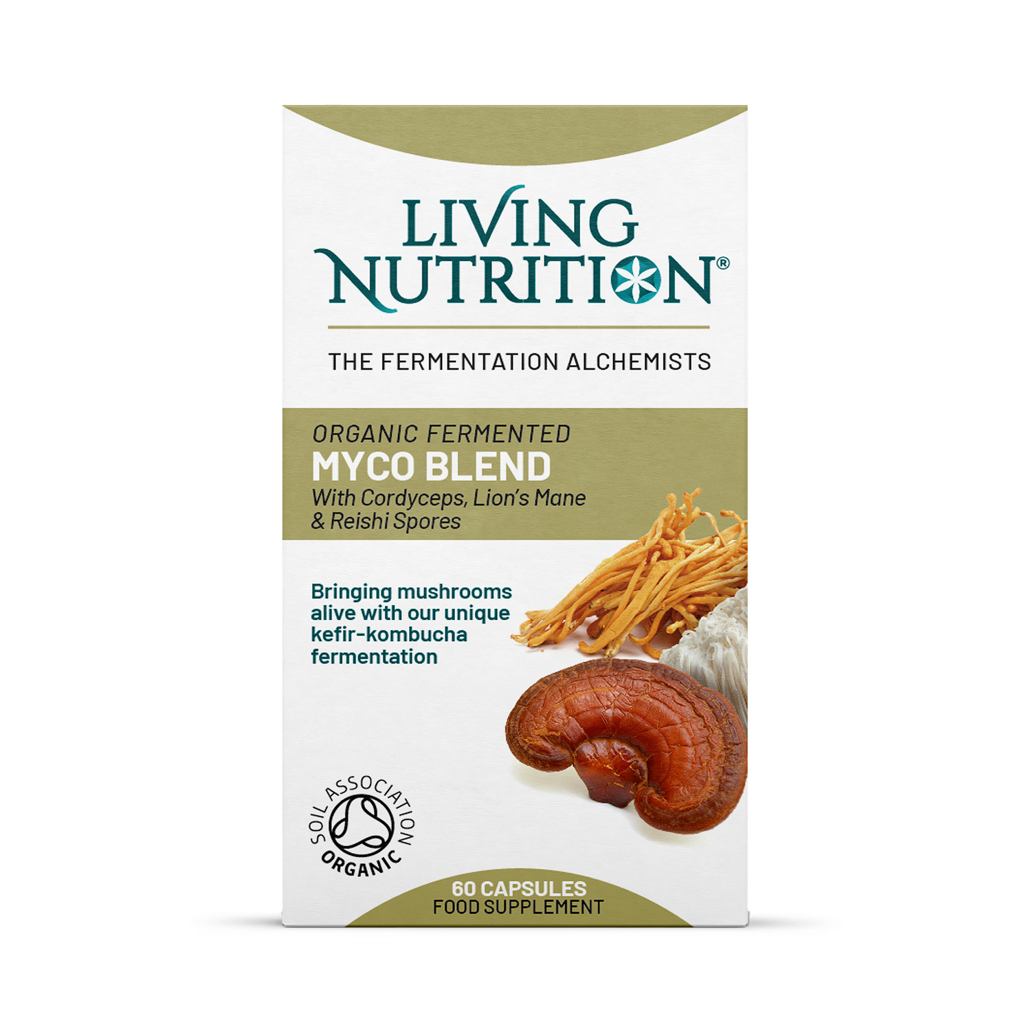 Living Nutrition Myco Blend supplement 60 capsules (British brand)
