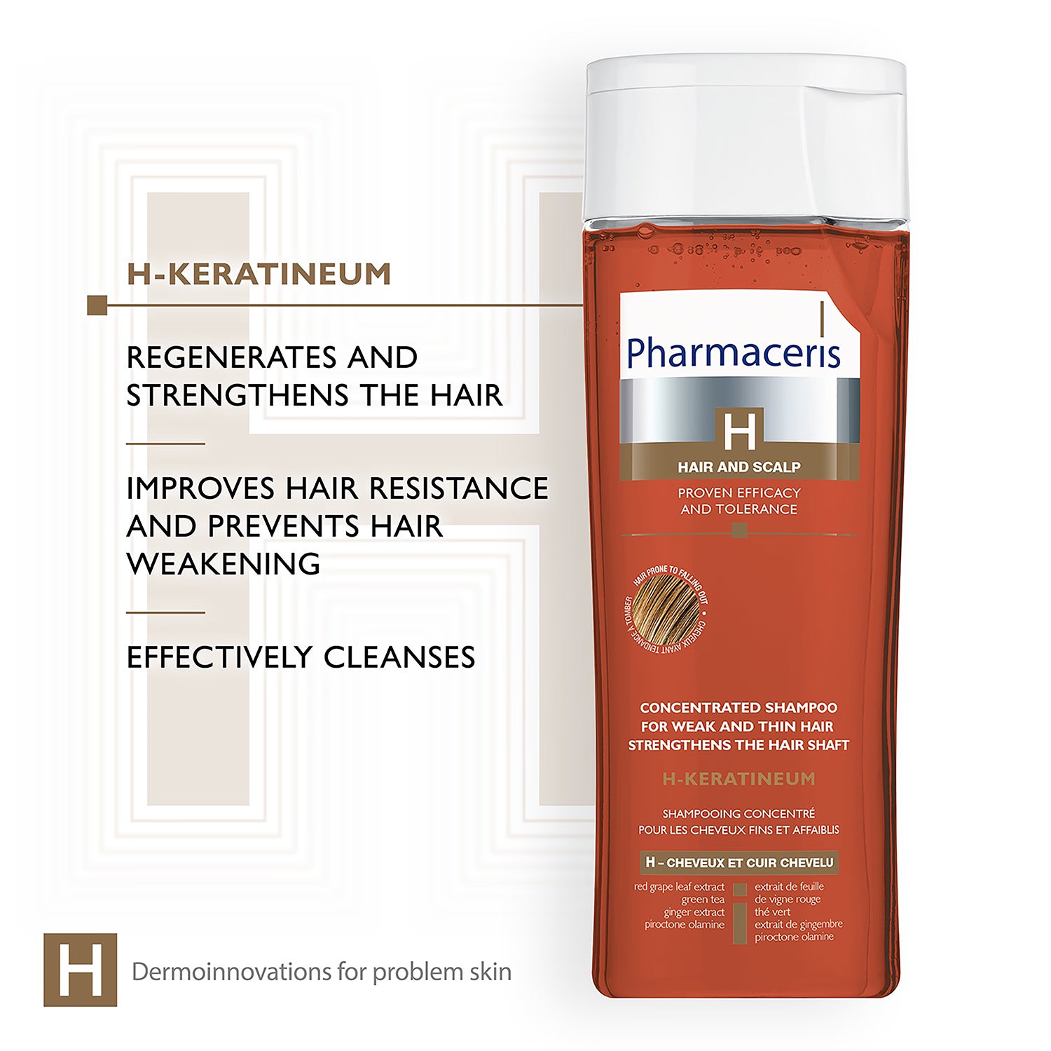 Pharmaceris H strengthening shampoo 250ml, UK version