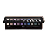 La Colors Feisty eyeshadow palette with 10 shades, imported from the UK