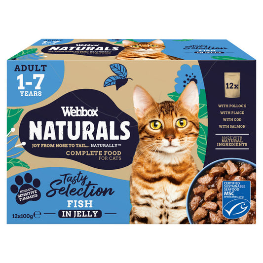 Webbox Premium Natural Fish Selection in Jelly Adult Cat Food Pouches Cat Food & Accessories ASDA   