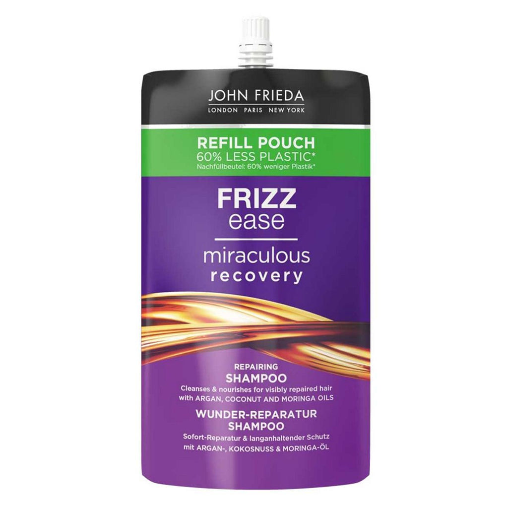 John Frieda Frizz Ease Miraculous Recovery Repairing Shampoo 500ml Refill Pouch For Dry Frizzy Hair