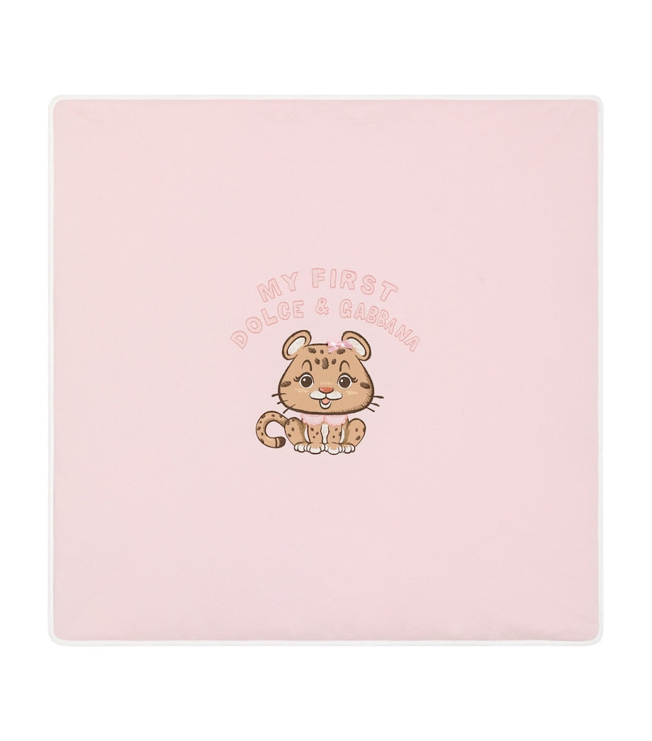 Dolce&Gabbana Kids padded logo blanket with leopard motif, UK version