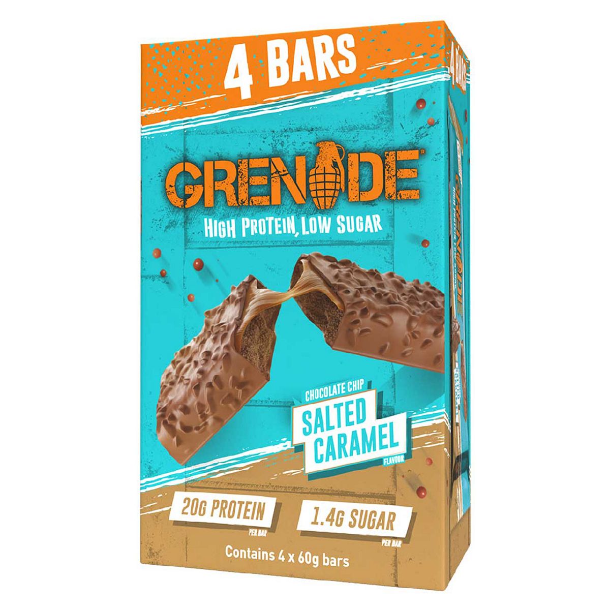 Grenade Chocolate Chip Salted Caramel Protein Bars - 4 x 60g GOODS Boots   