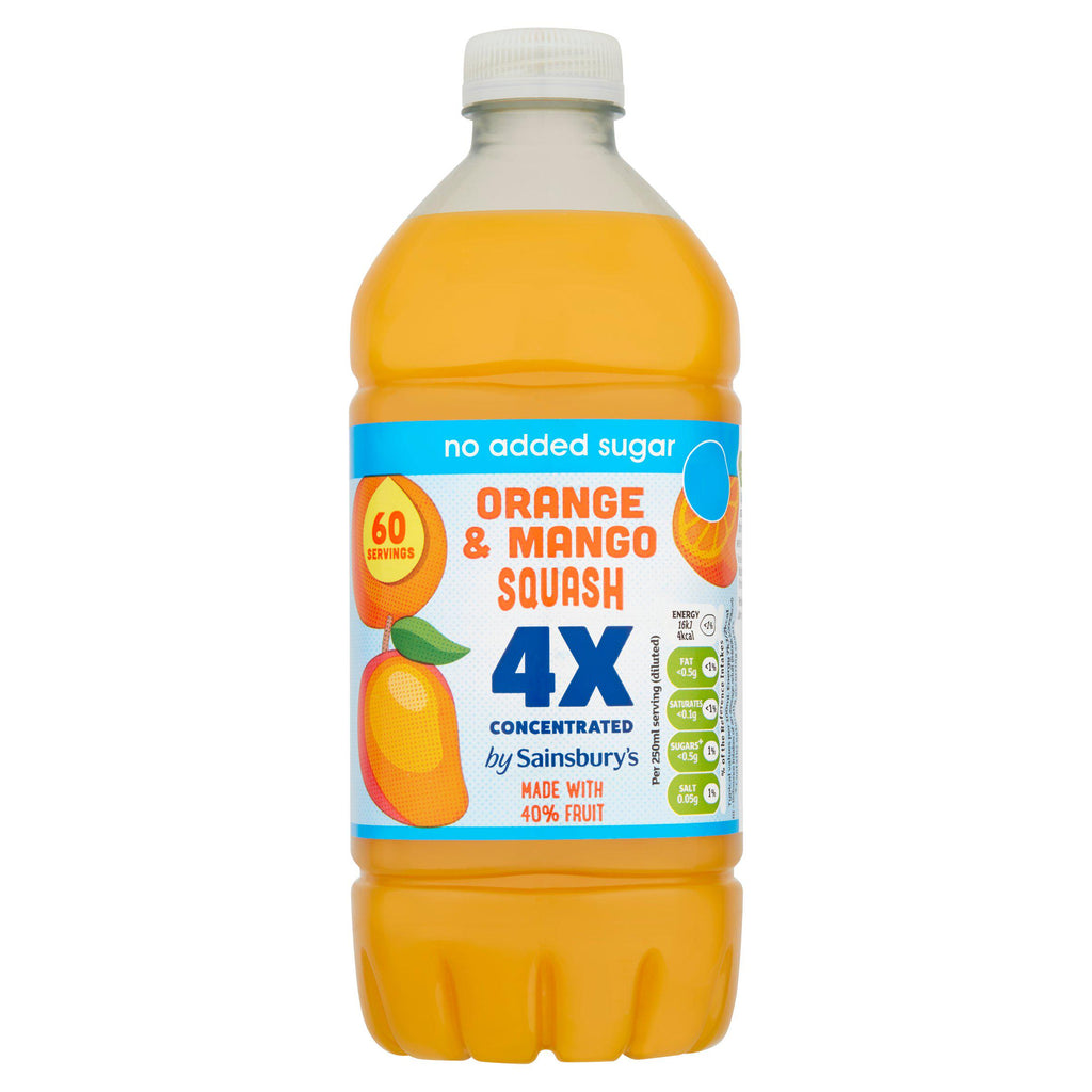 Sainsbury's Quadruple Strength Orange & Mango Squash 750ml