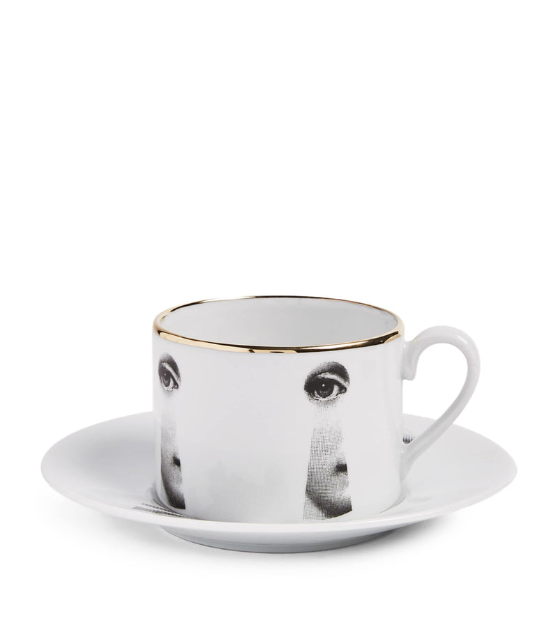 Fornasetti Tema e Variazioni teacup and saucer - British product