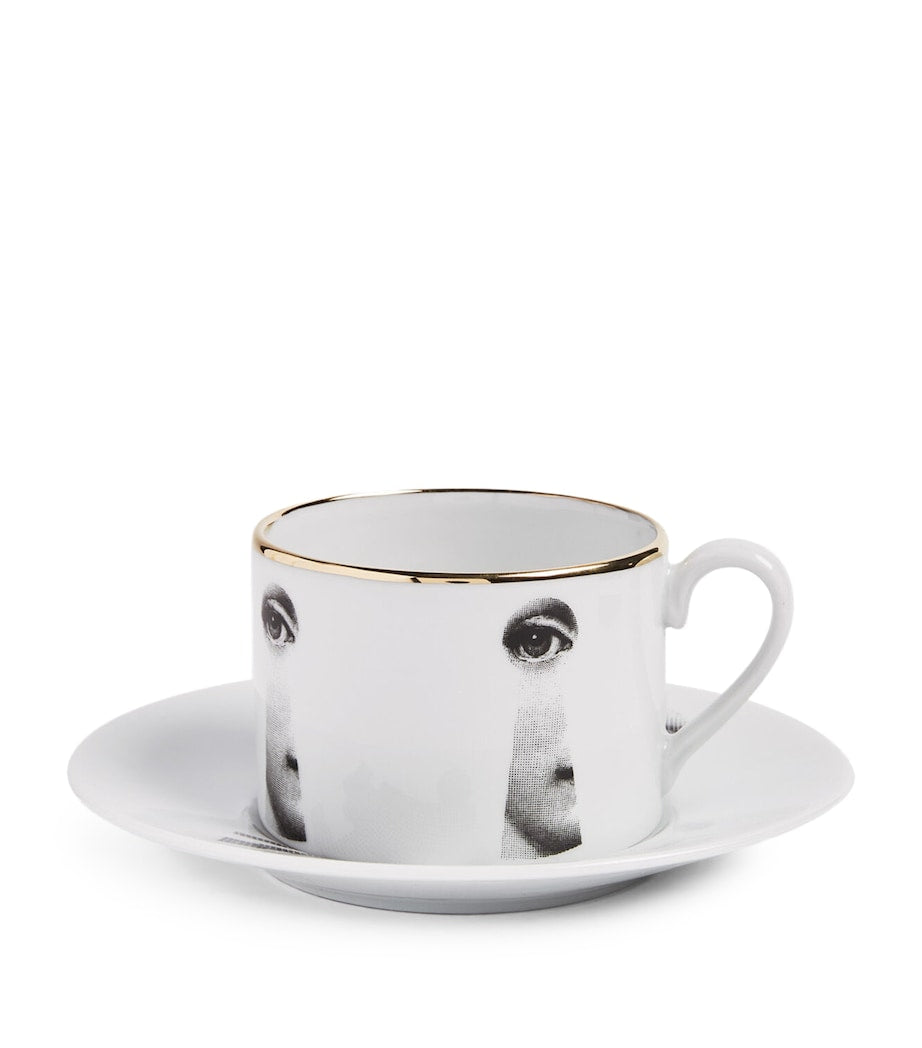 Fornasetti Tema e Variazioni teacup and saucer - British product
