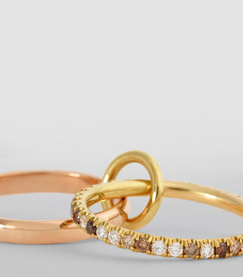 Spinelli Kilcollin gold diamond ring with five bands (British brand)