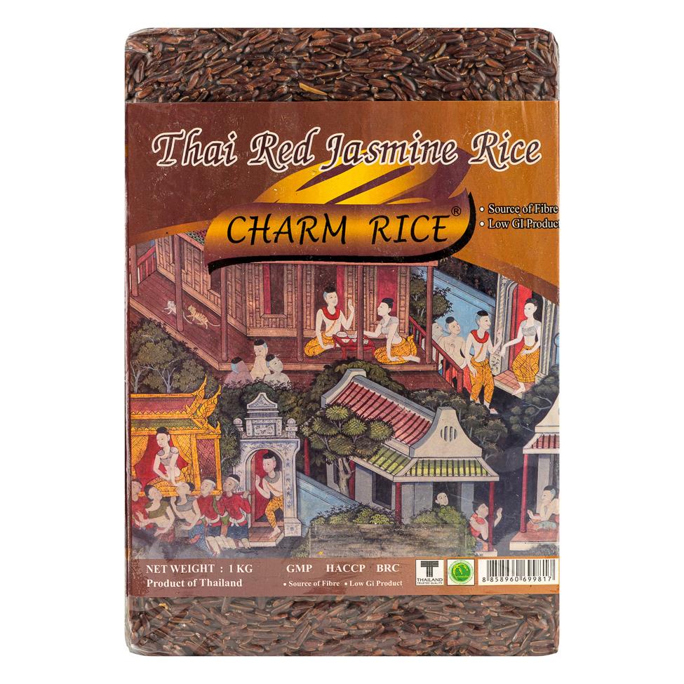 Charm Rice Thai red jasmine rice 1kg (British brand)