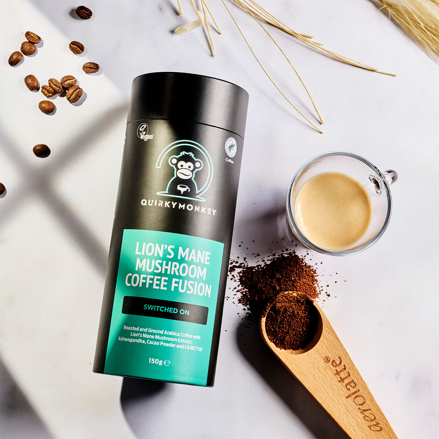 Quirky Monkey Lion's Mane mushroom coffee 150g - British product