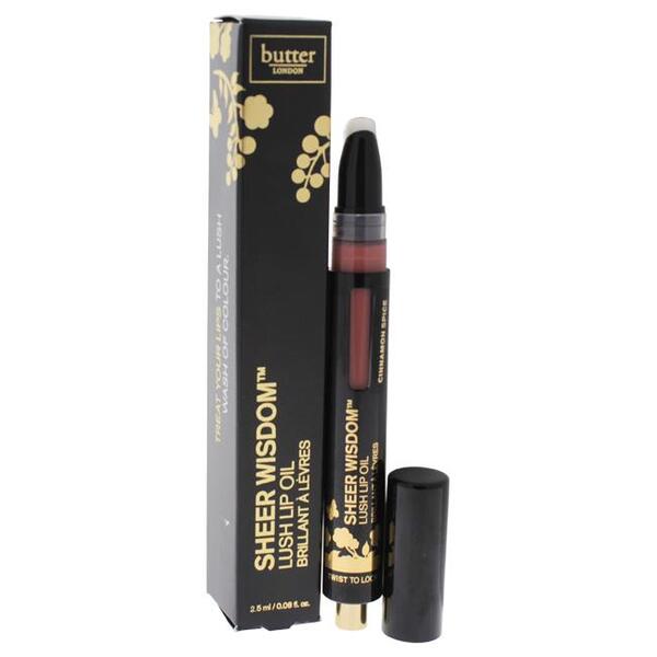 Butter London Sheer Wisdom Cinnamon lip oil, imported from the UK