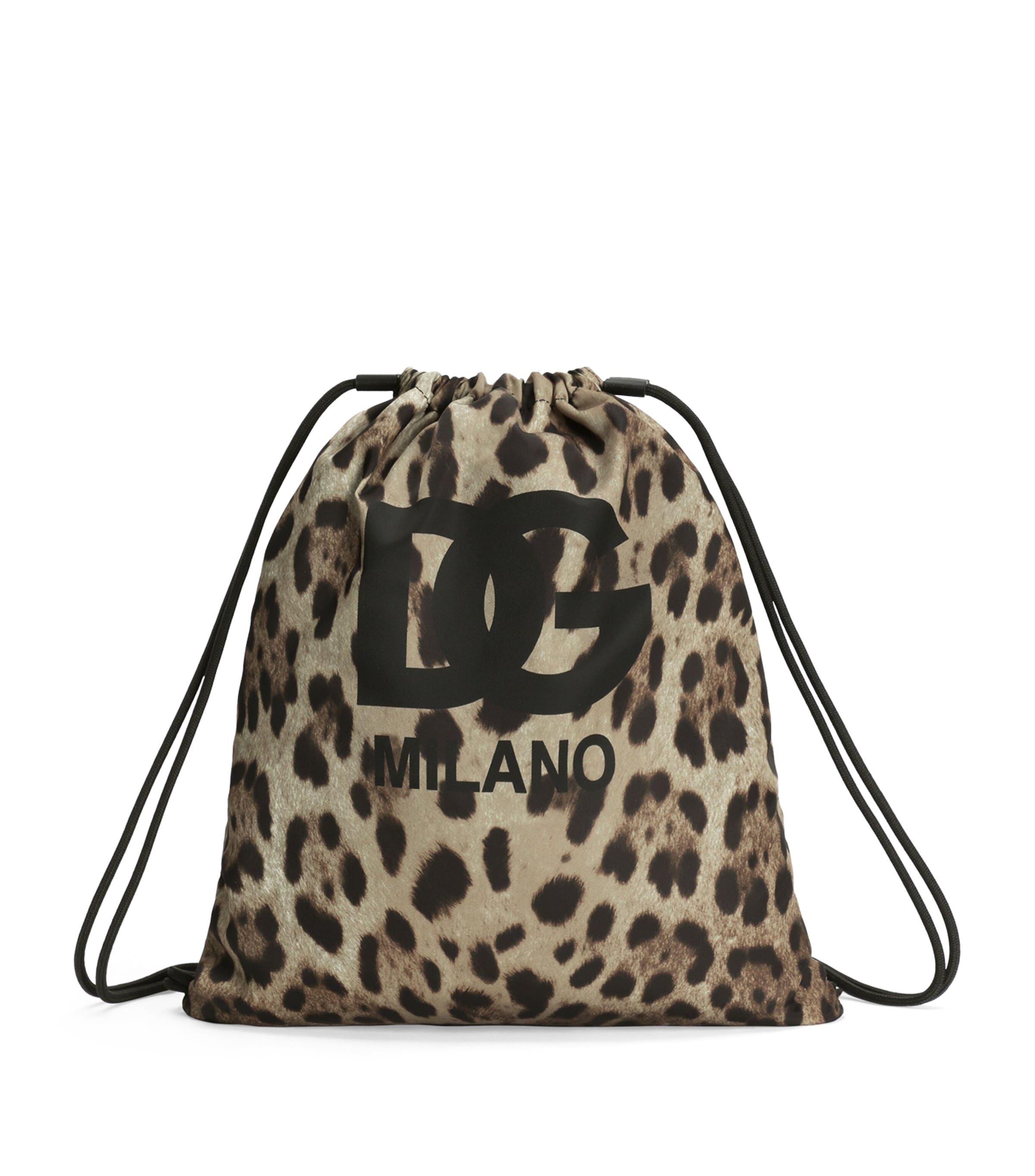 Leopard Print Drawstring Backpack