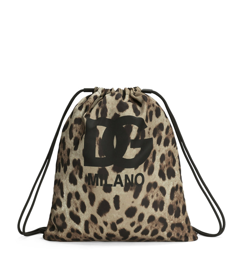 Leopard Print Drawstring Backpack