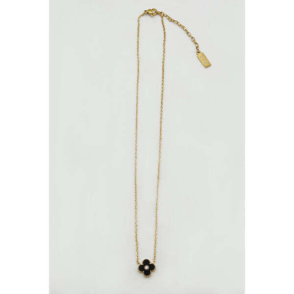 SVNX Mini Clover Necklace Gold Black 40+5cm - British product