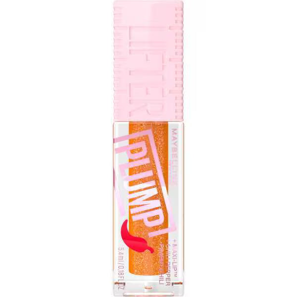 Maybelline Lifter Plump Lip Gloss 008 Hot Honey, imported from the UK