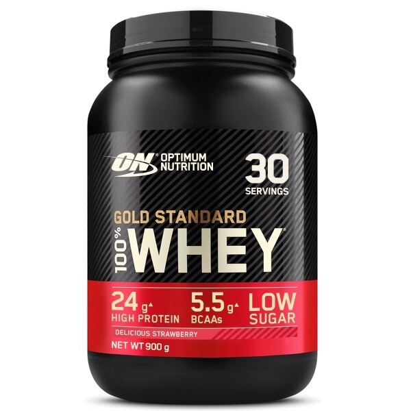 Optimum Nutrition Delicious Strawberry Whey Protein Powder 900g GOODS Superdrug   