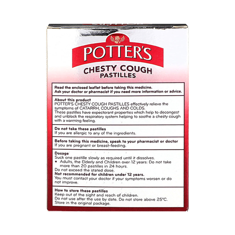 Potter's Chesty Cough Pastilles 20 count (British brand)