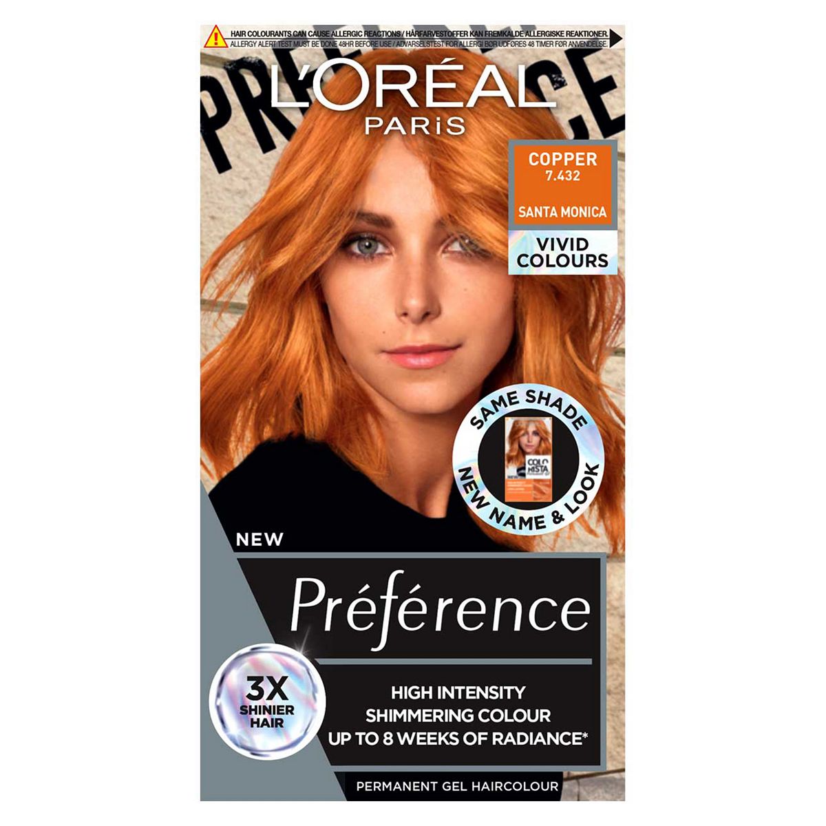 L'Oreal Paris Preference Vivids Permanent Hair Dye, Intense Luminous Colour, Copper 7.43 GOODS Boots   