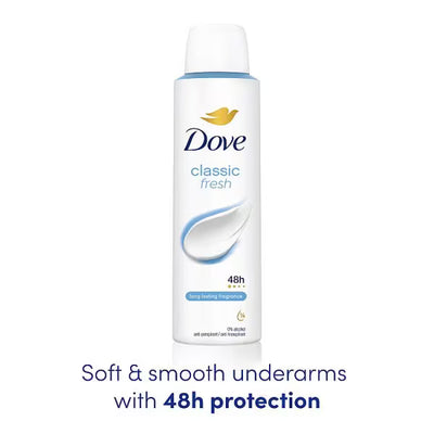 Superdrug Dove Classic Fresh Anti-Perspirant Deodorant Aerosol 150ml- Buy online at McGrocer
