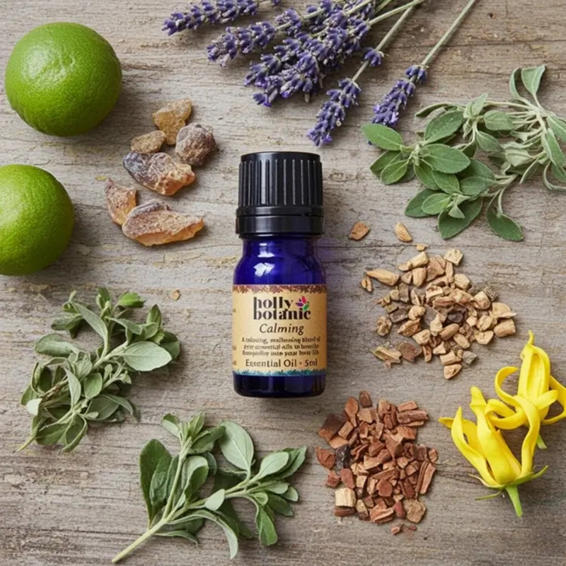 Holly Botanic calming essential oil blend 5ml, imported from the UK