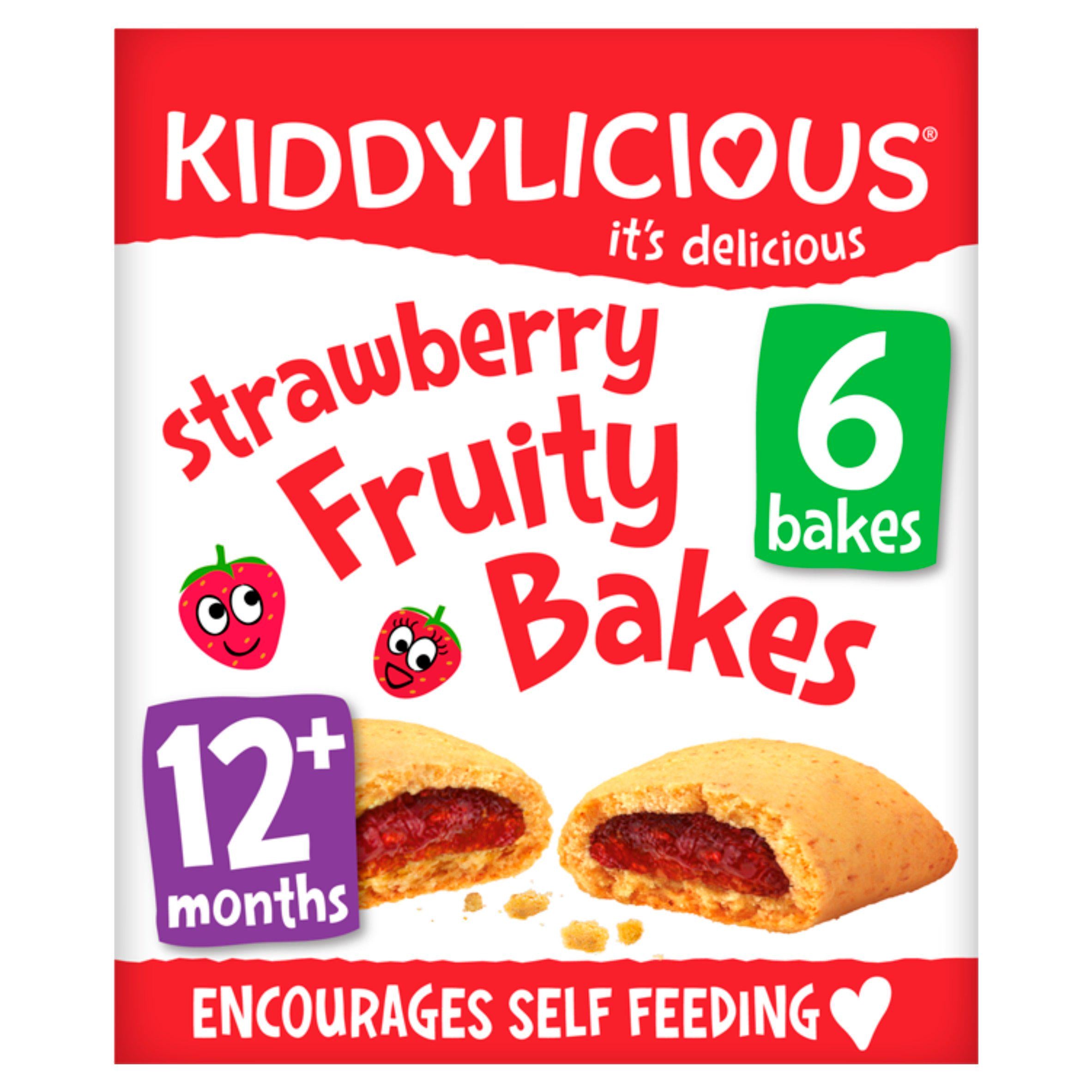 Kiddylicious Strawberry Fruity Bakes Baby Snacks 6x22g