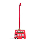 Harrods London bus decoration with iridescent snow, UK version