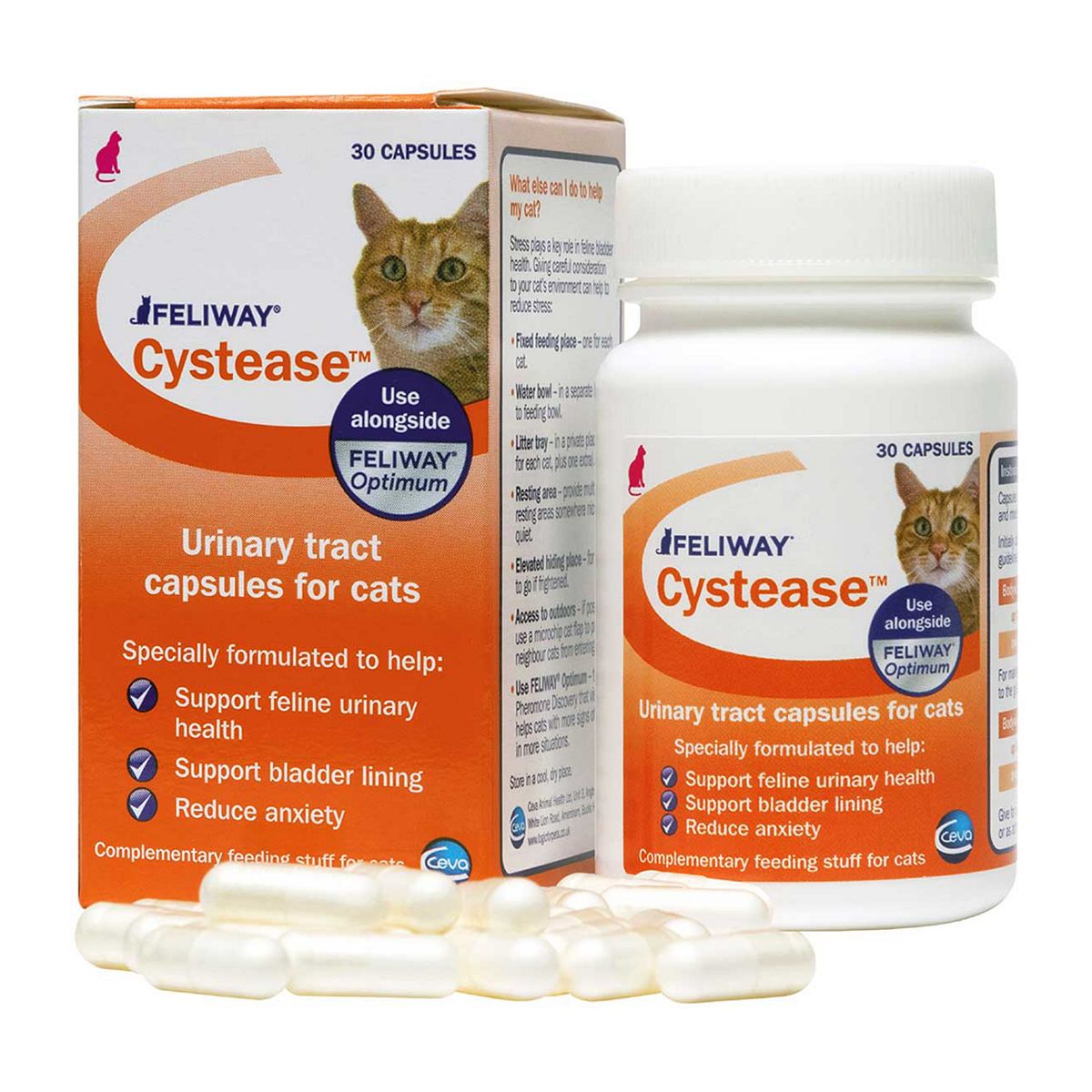 Feliway Cystease Urinary Tract Support Capsules - 30 Capsules GOODS Boots   