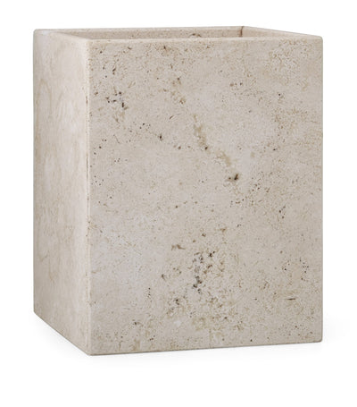 Harrods Labrazel Aztec Travertine Waste Bin- Buy online at McGrocer