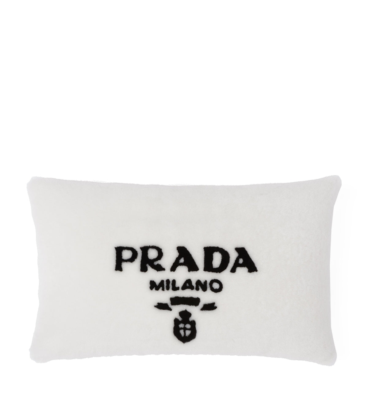 Prada Sheepskin Logo Pillow 50cm x 30cm, imported from the UK
