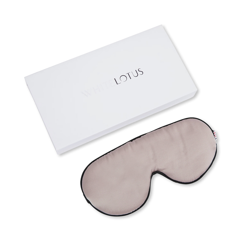 White Lotus Beauty 100% mulberry silk sleep mask, imported from the UK