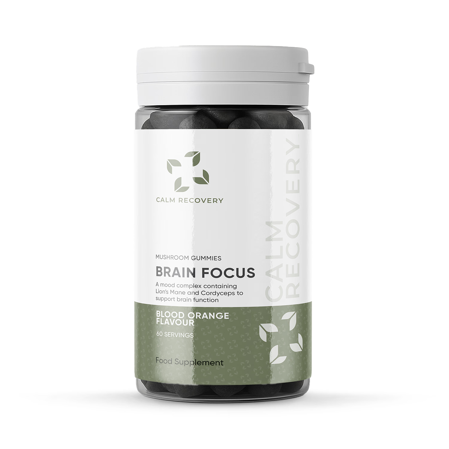 Calm Recovery brain focus mushroom gummies 60 servings, imported from the UK