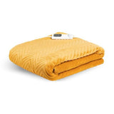 Dreamland Intelliheat Lux Herringbone Heated Throw - Mustard GOODS Superdrug   